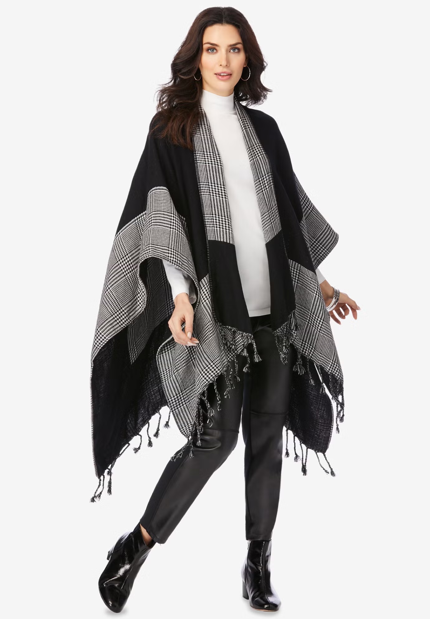 Plaid Ruana Shawl