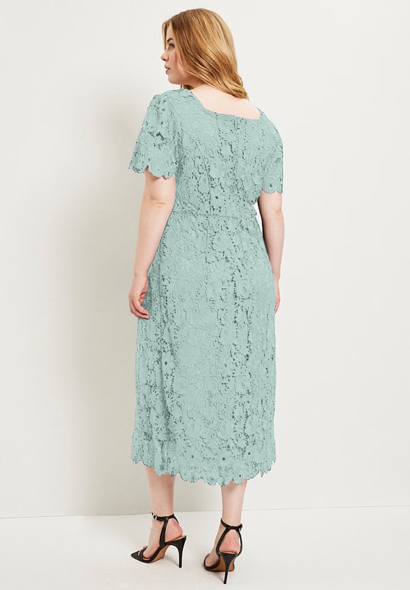 Square-Neck Lace Dress 3 Square-Neck Lace Dress