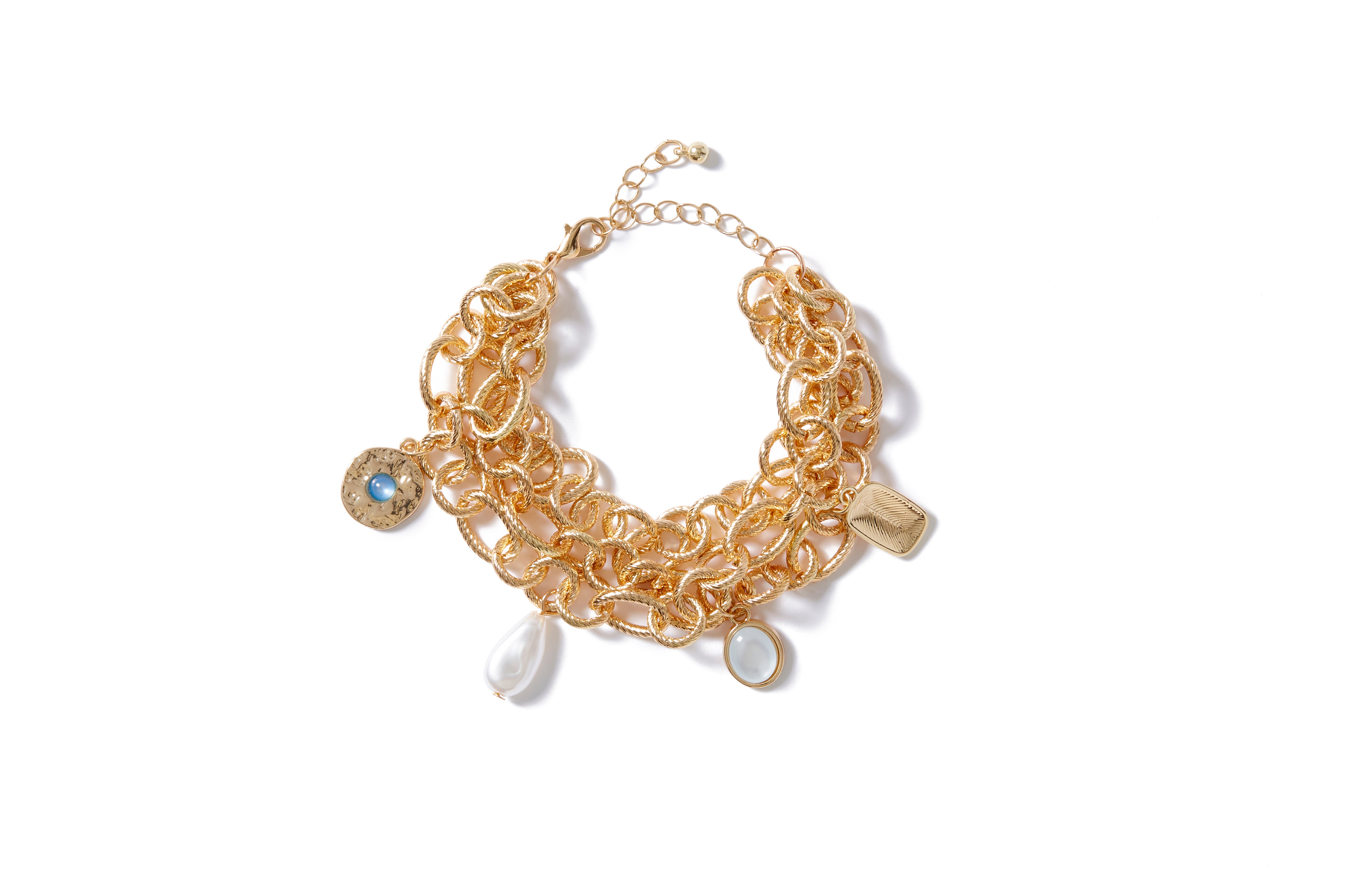 Three-Chain Charm Bracelet. 3 Three-Chain Charm Bracelet.