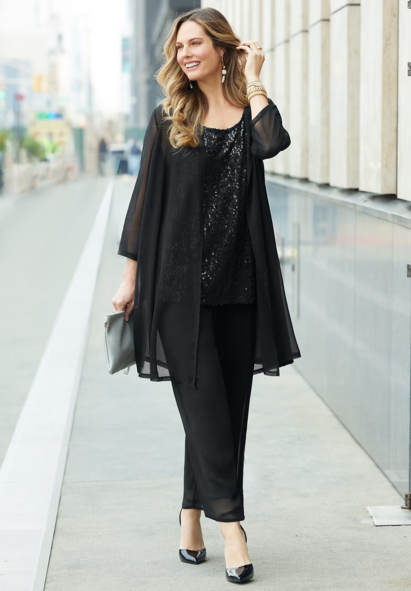 3-Piece Sequin Tank Pant Set