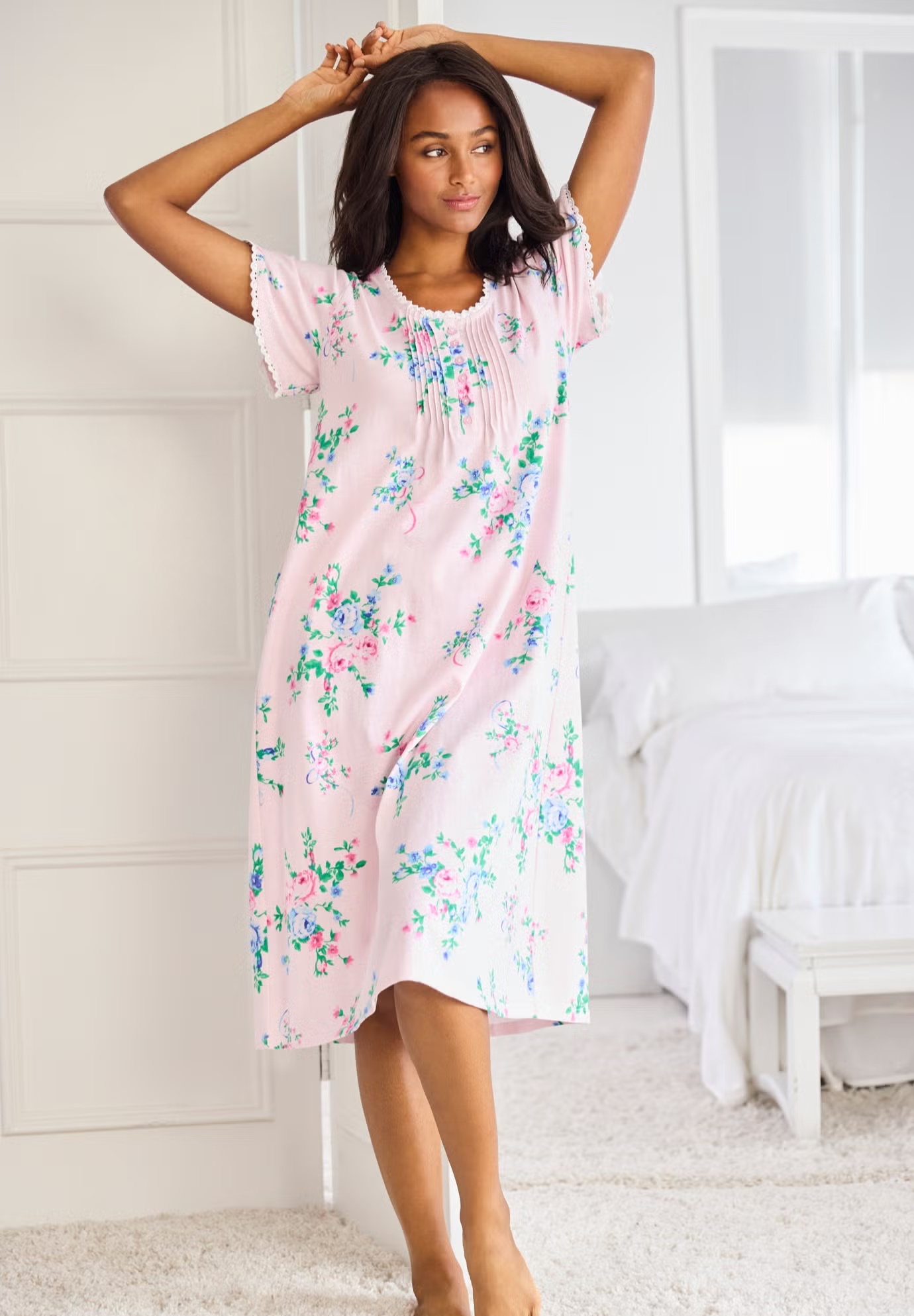 Short Pintuck Knit Gown 6 Short Pintuck Knit Gown