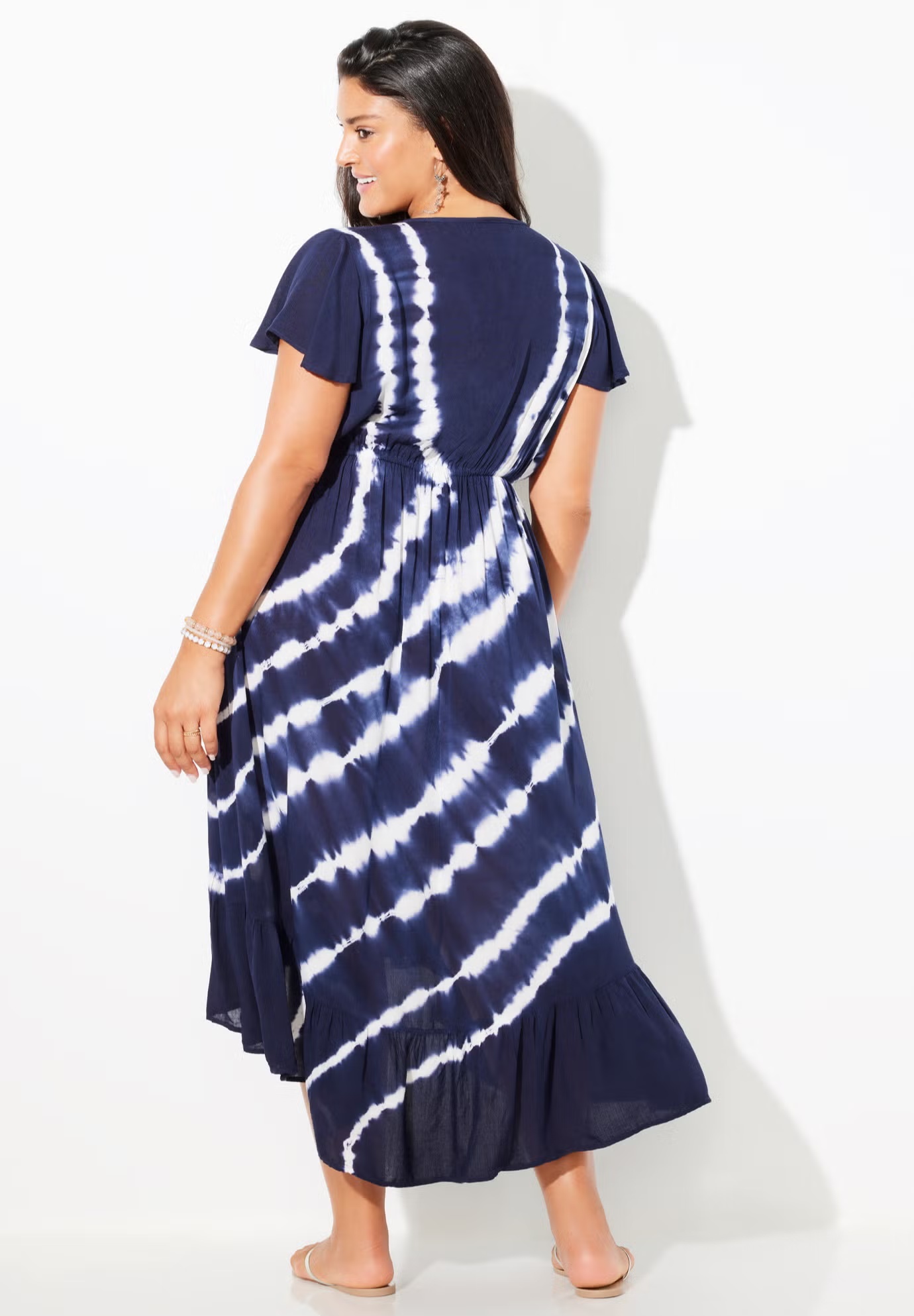 Tie-Dye V-Neck Cover Up Dress 3 Tie-Dye V-Neck Cover Up Dress