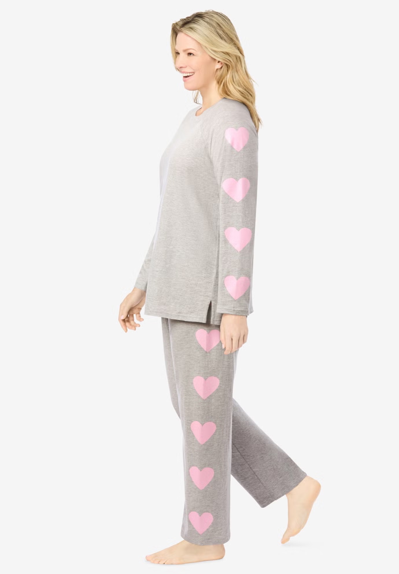 Dreams & Co? Side Print Pajama Set 4 Dreams & Co? Side Print Pajama Set