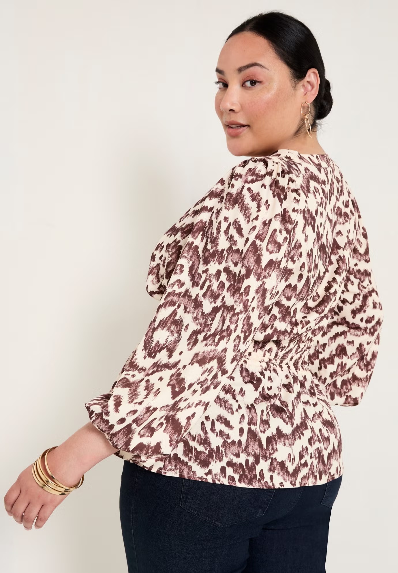 Puff-Sleeve Peplum Blouse 3 Puff-Sleeve Peplum Blouse