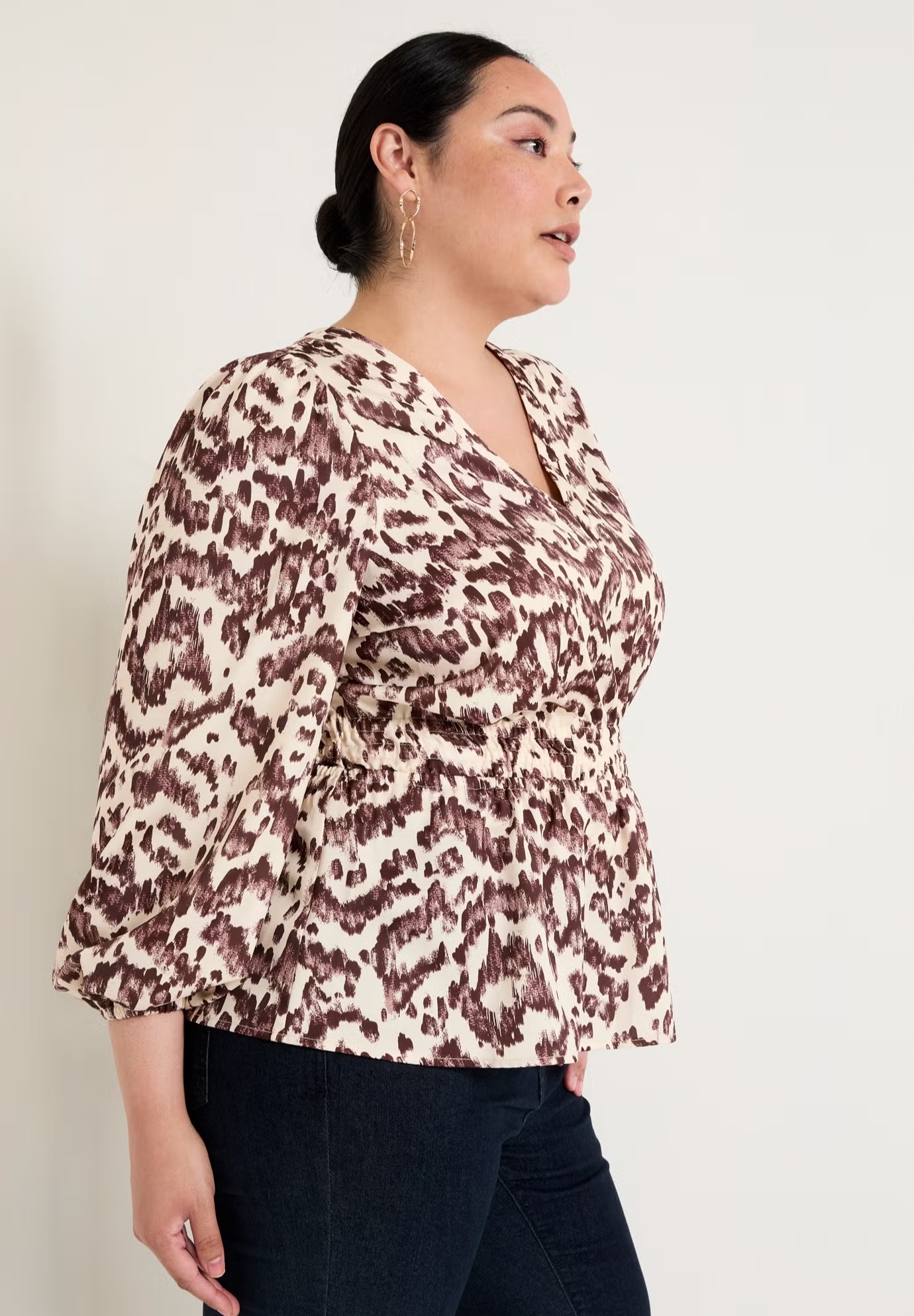 Puff-Sleeve Peplum Blouse 4 Puff-Sleeve Peplum Blouse