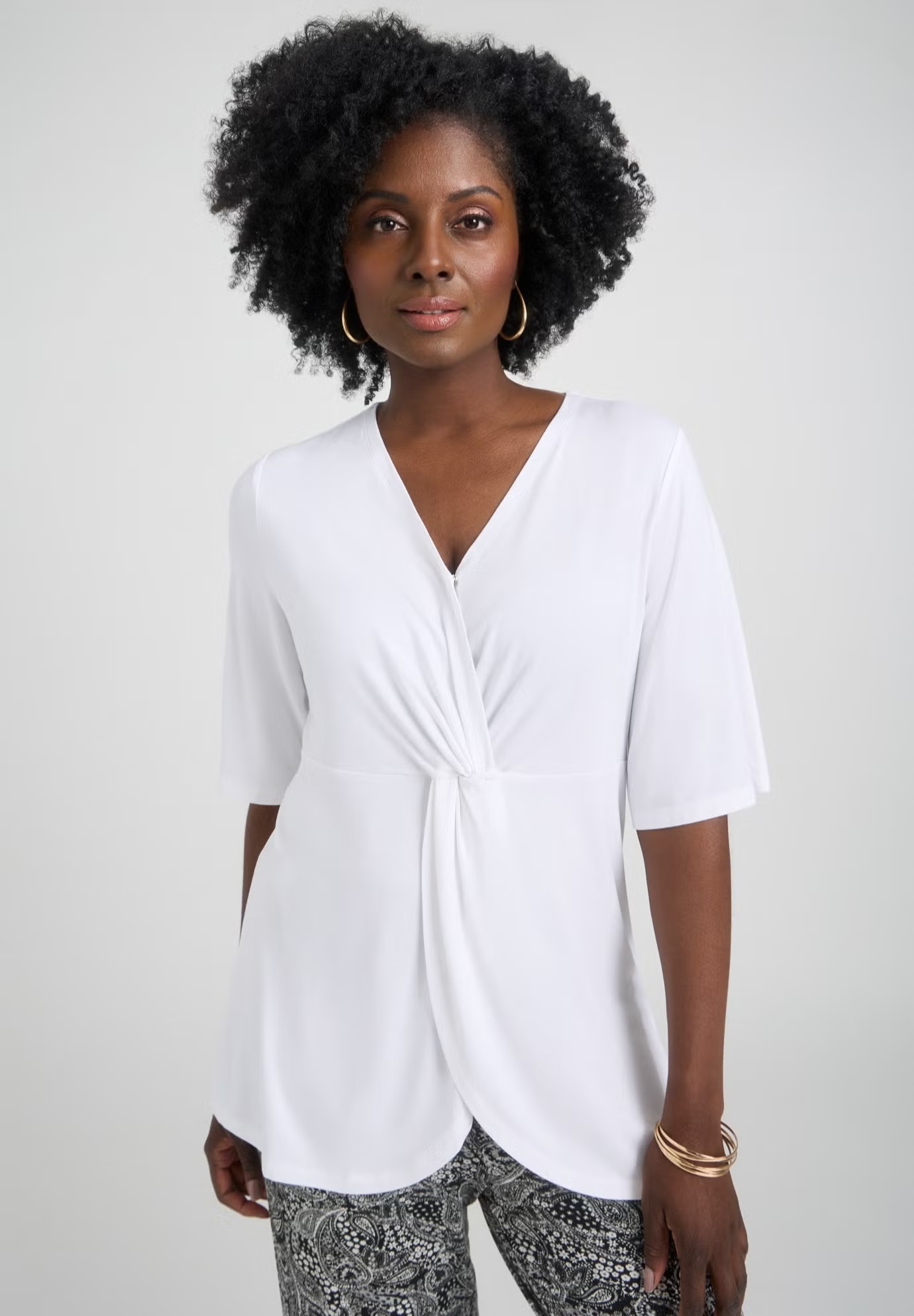 Asymmetrical Twist Neck Tunic