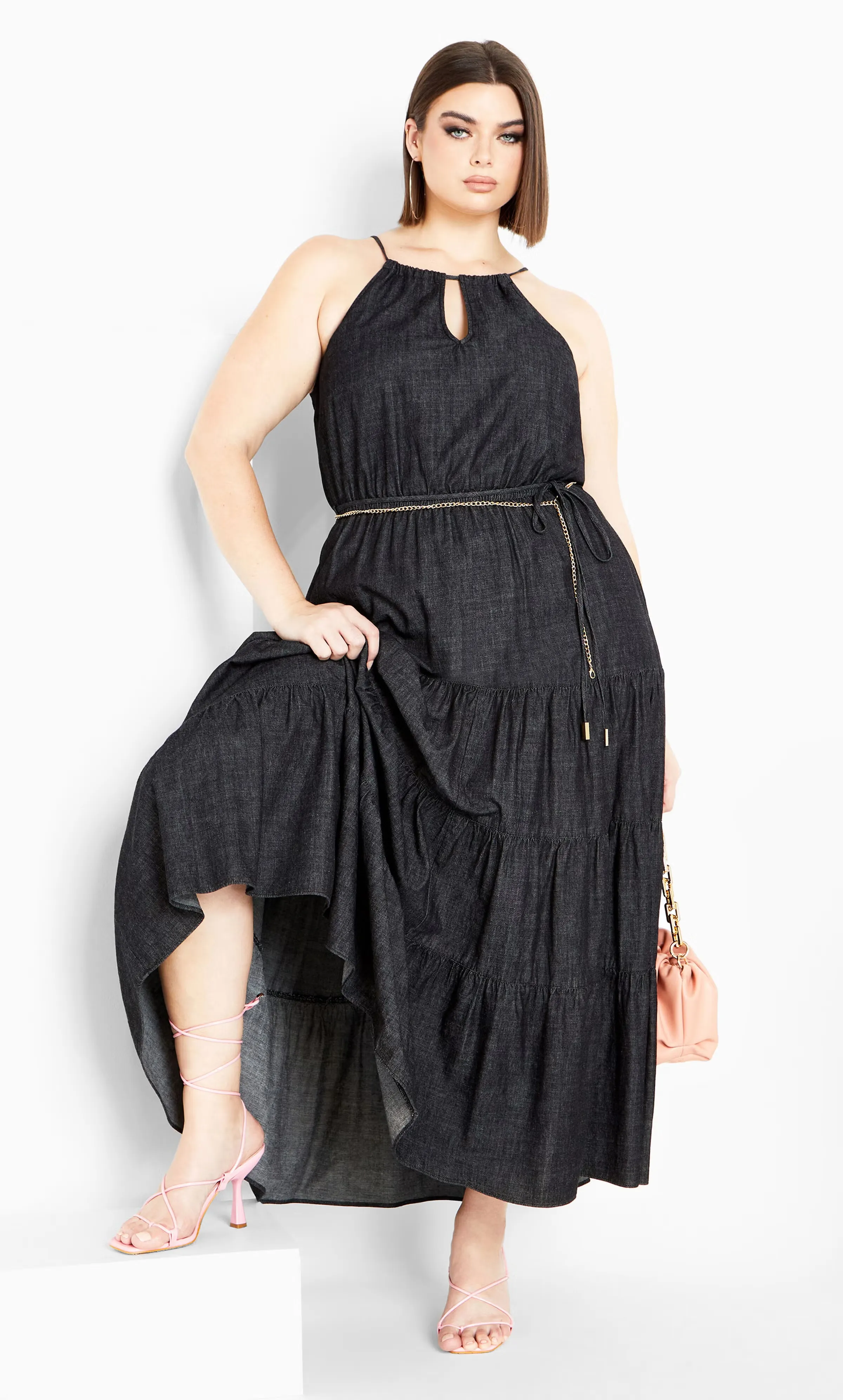 Hamptons Tier Maxi Dress - black