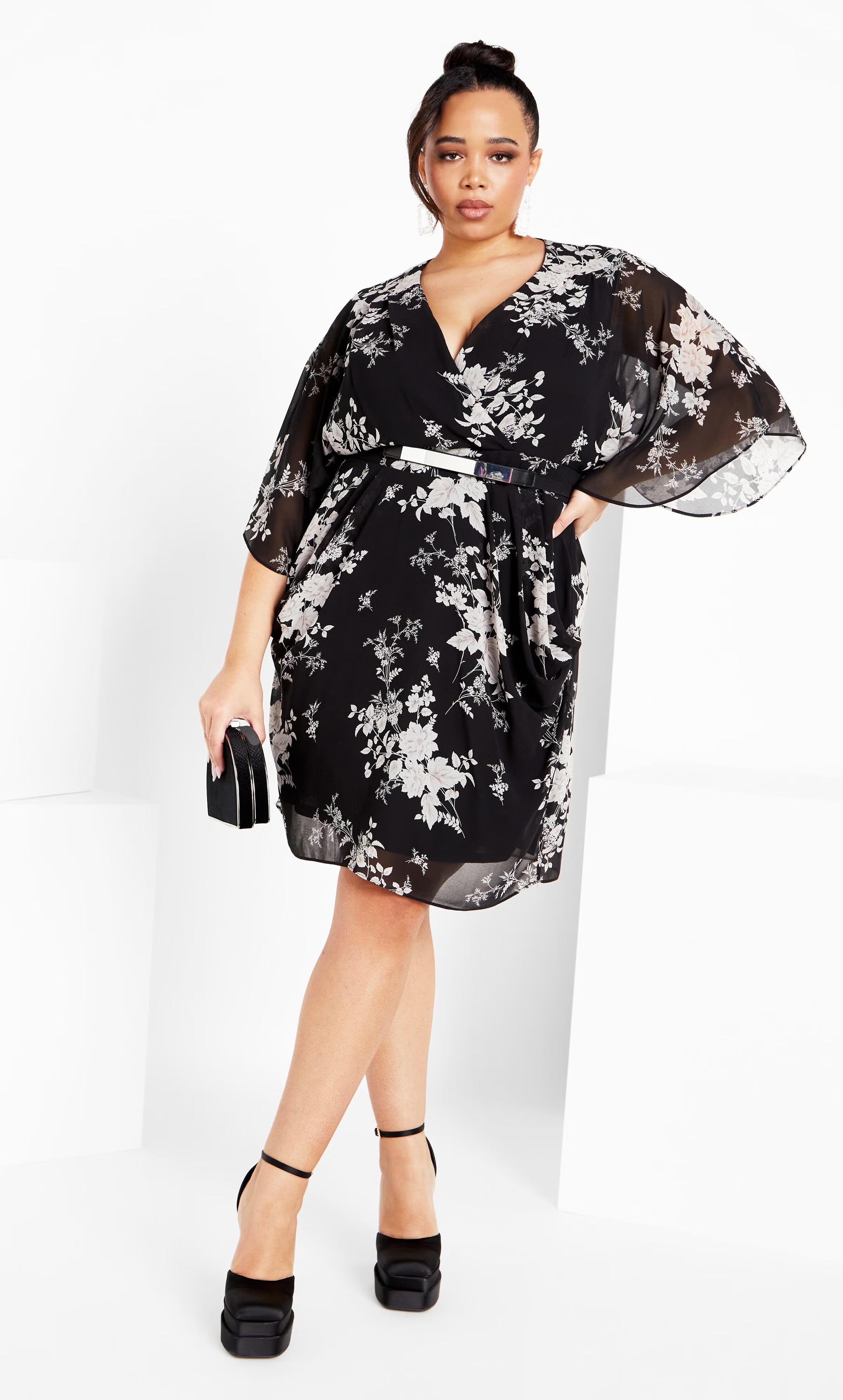 Bouquet Mini Dress - black