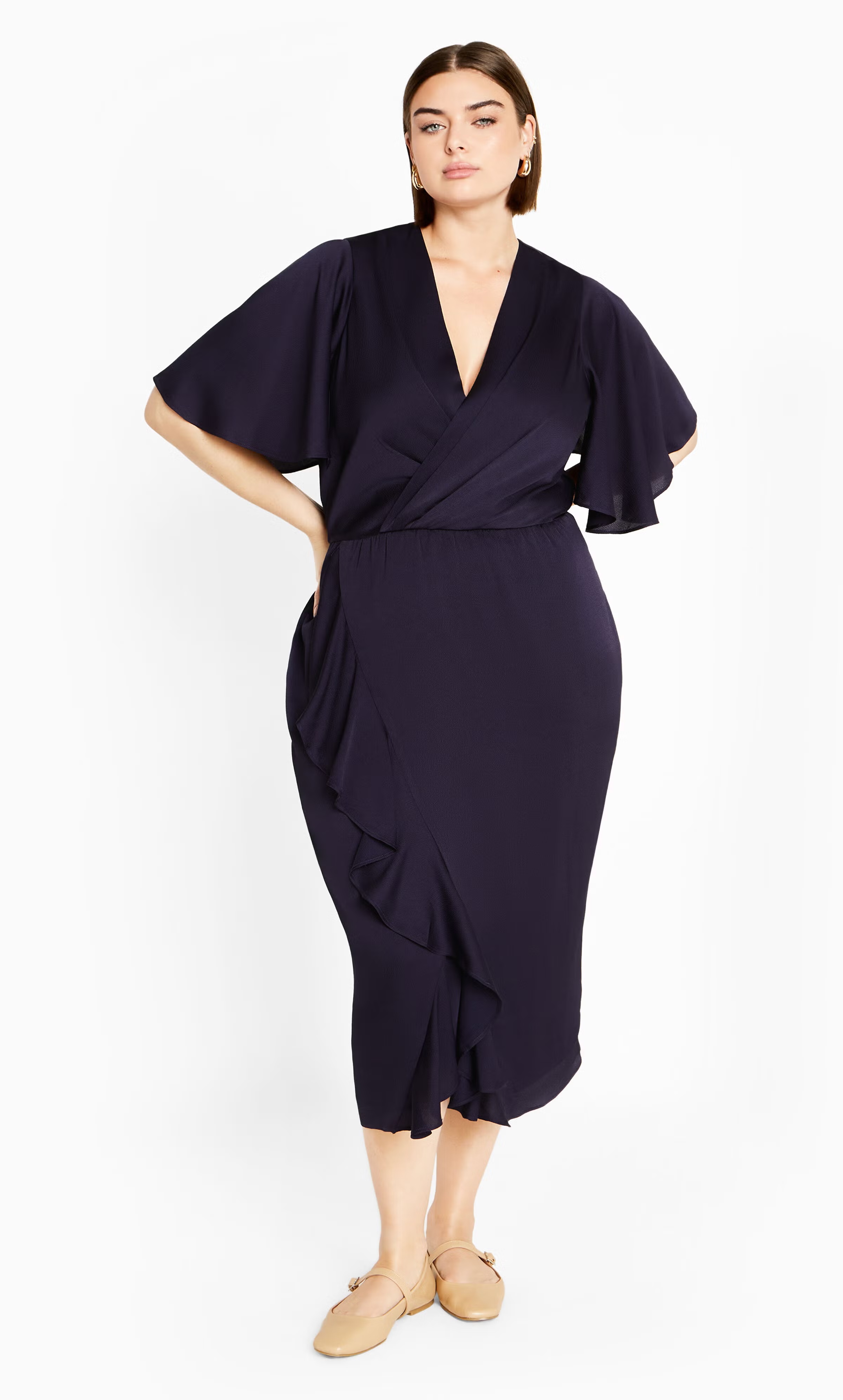 Soft Ruffle Dress - navy 4 Soft Ruffle Dress - navy