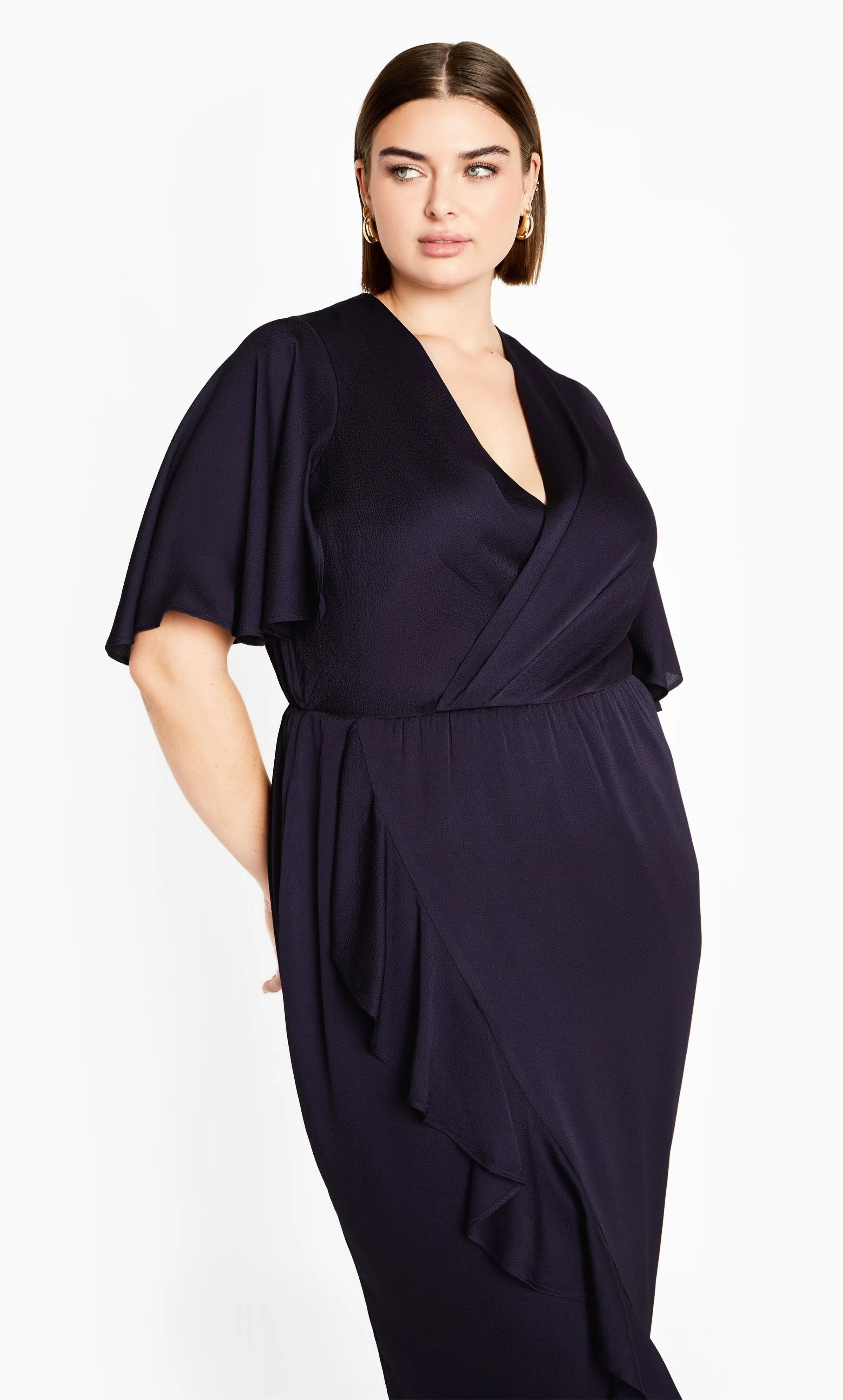 Soft Ruffle Dress - navy 7 Soft Ruffle Dress - navy