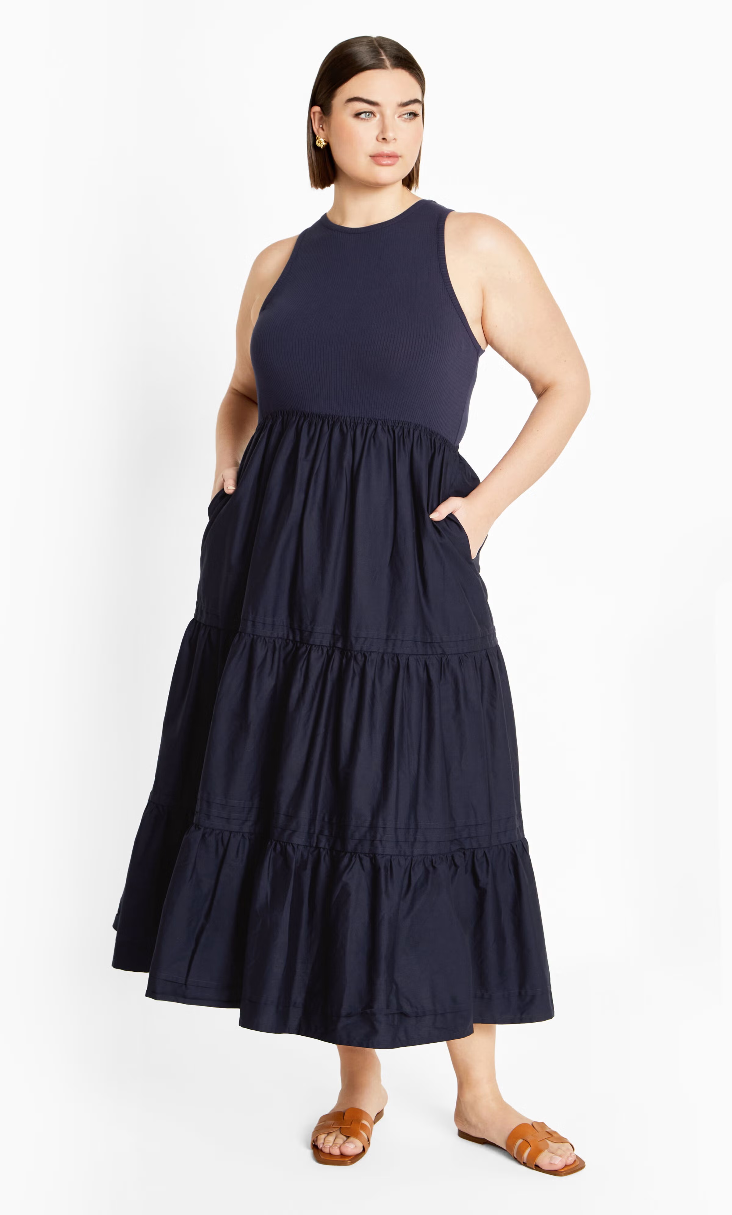 Chelsea Mixed Media Dress - navy 3 Chelsea Mixed Media Dress - navy
