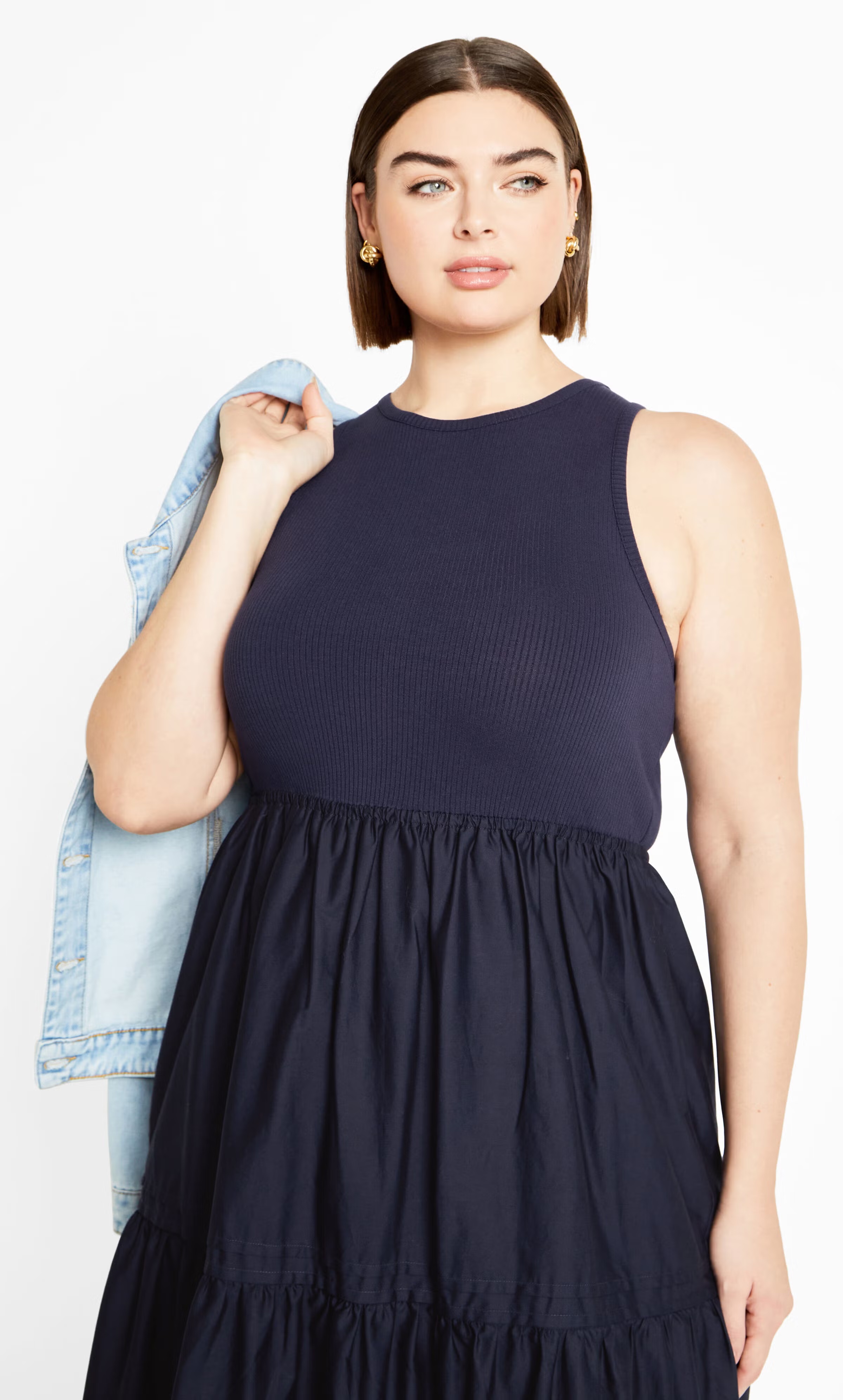 Chelsea Mixed Media Dress - navy 5 Chelsea Mixed Media Dress - navy