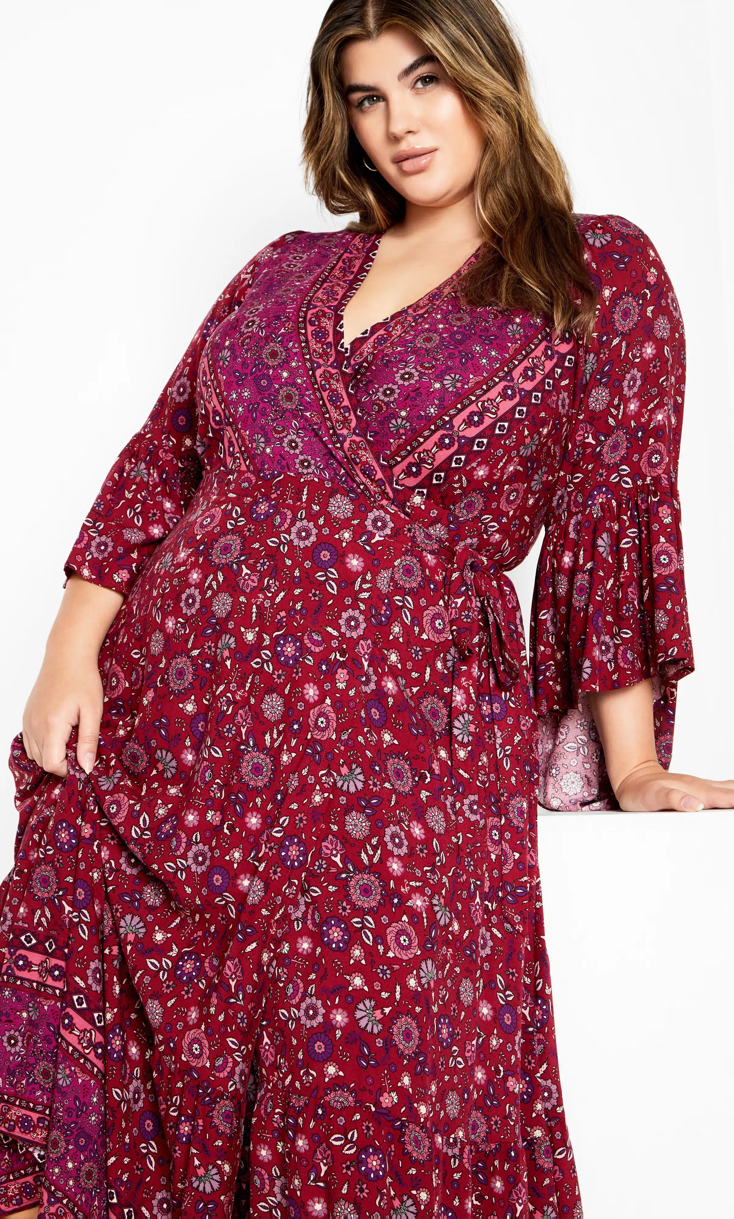 Belle Wrap Maxi Dress - crimson 4 Belle Wrap Maxi Dress - crimson