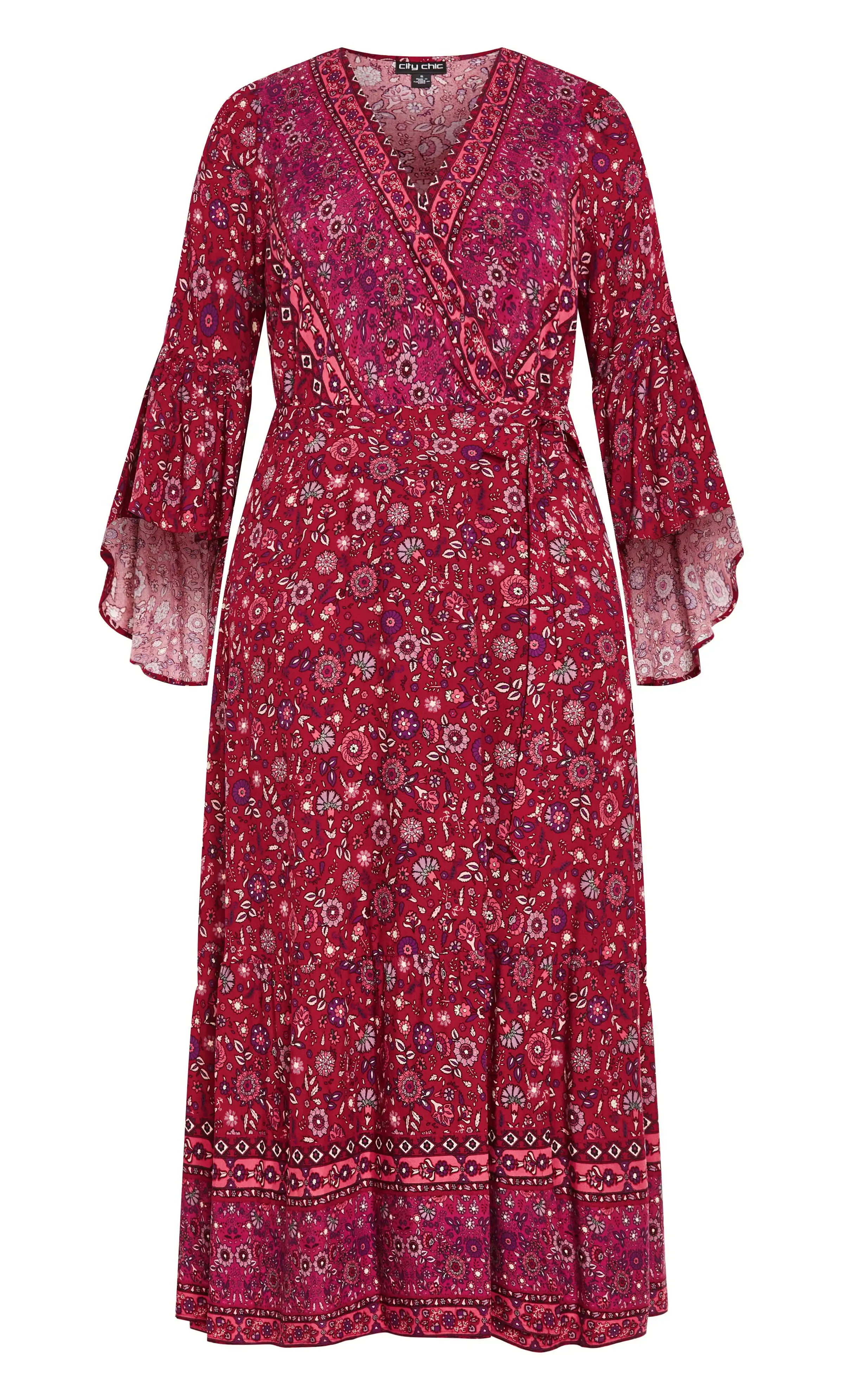 Belle Wrap Maxi Dress - crimson 5 Belle Wrap Maxi Dress - crimson
