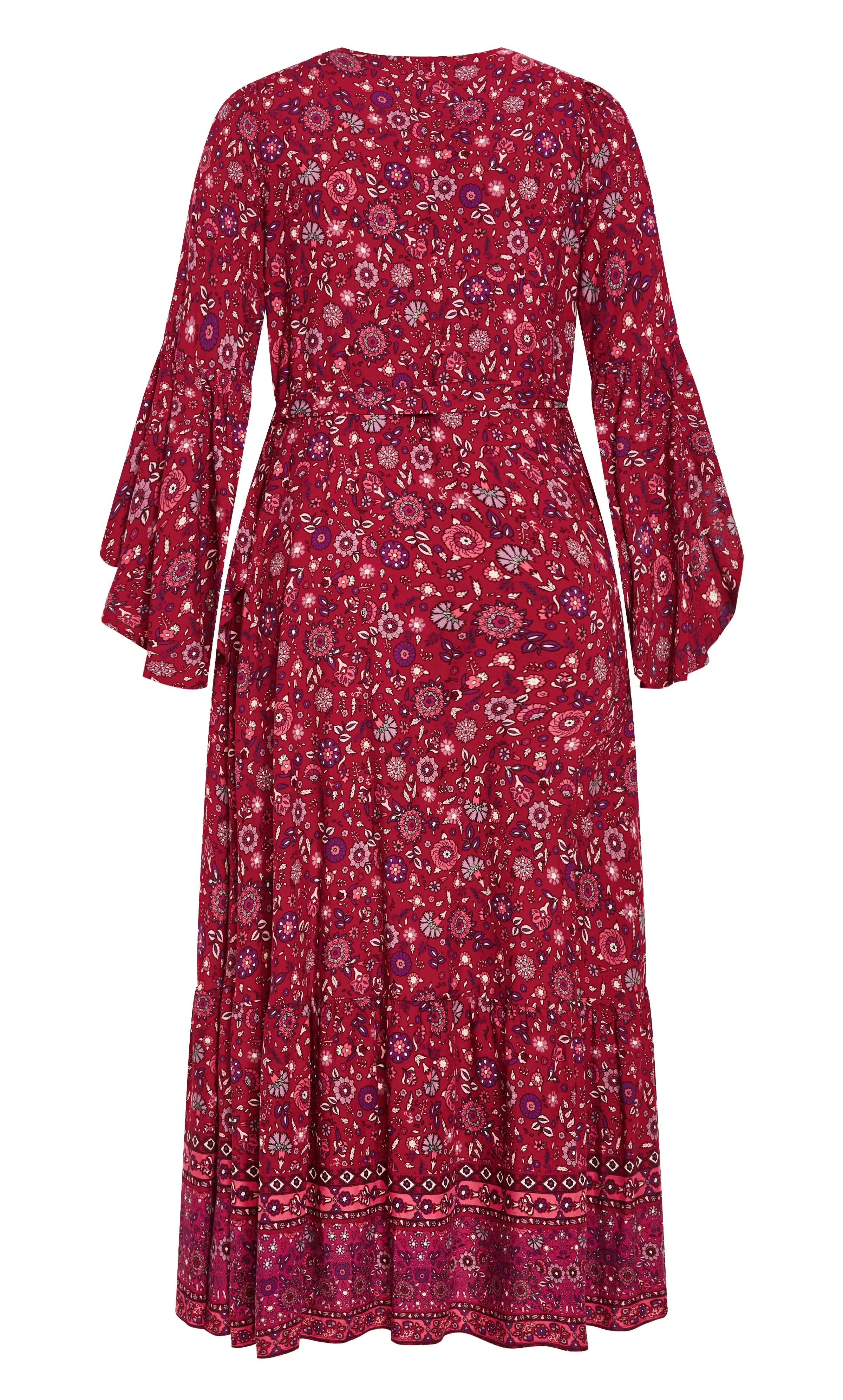 Belle Wrap Maxi Dress - crimson 6 Belle Wrap Maxi Dress - crimson