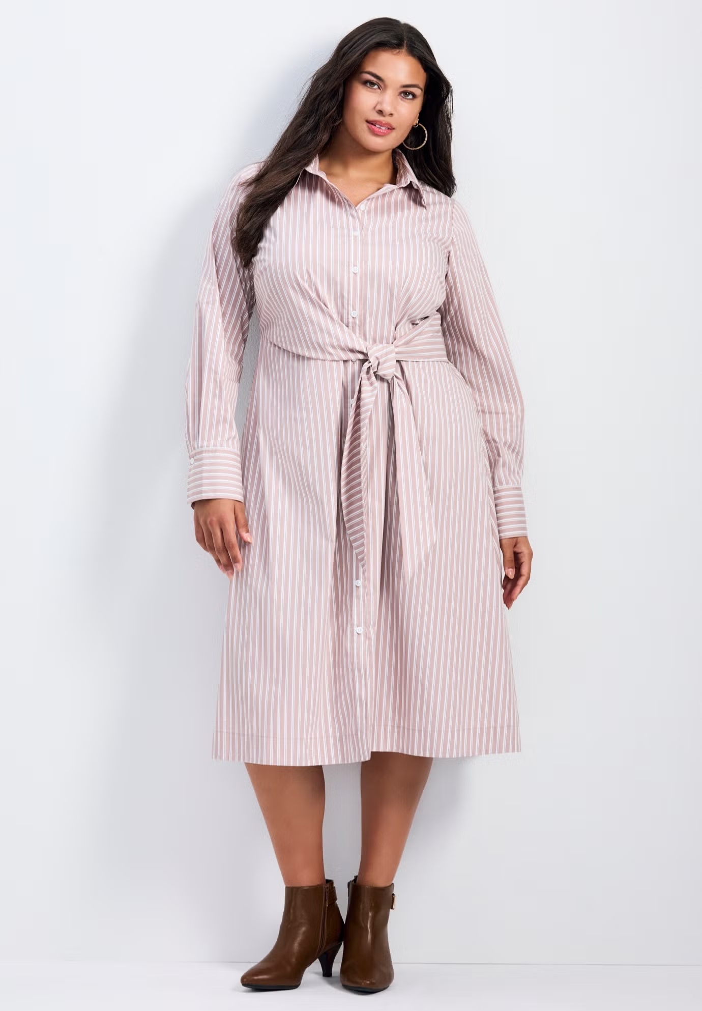 Bethany Poplin Tie Front Shirtdress