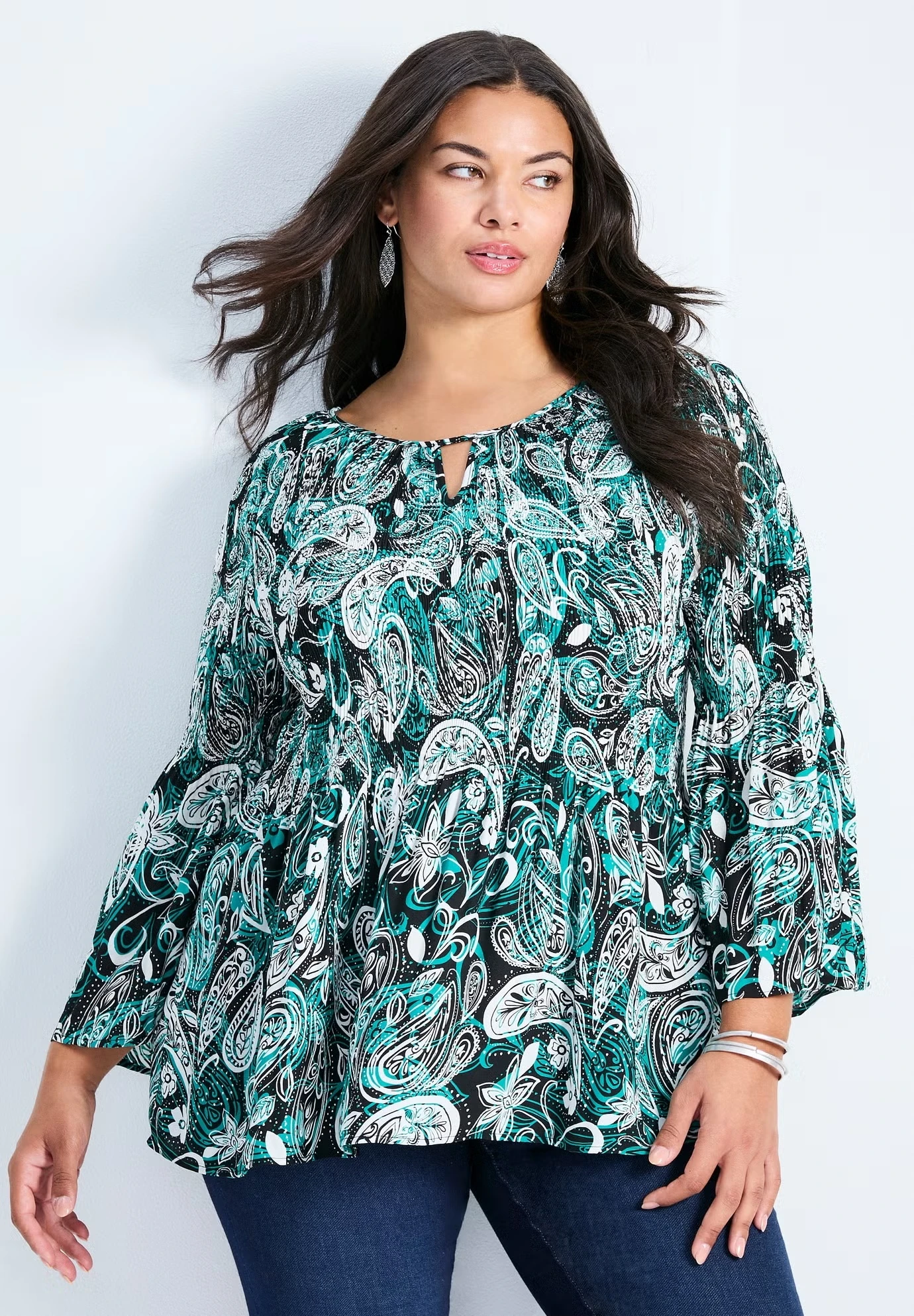 Fairview Keyhole Pleat Blouse