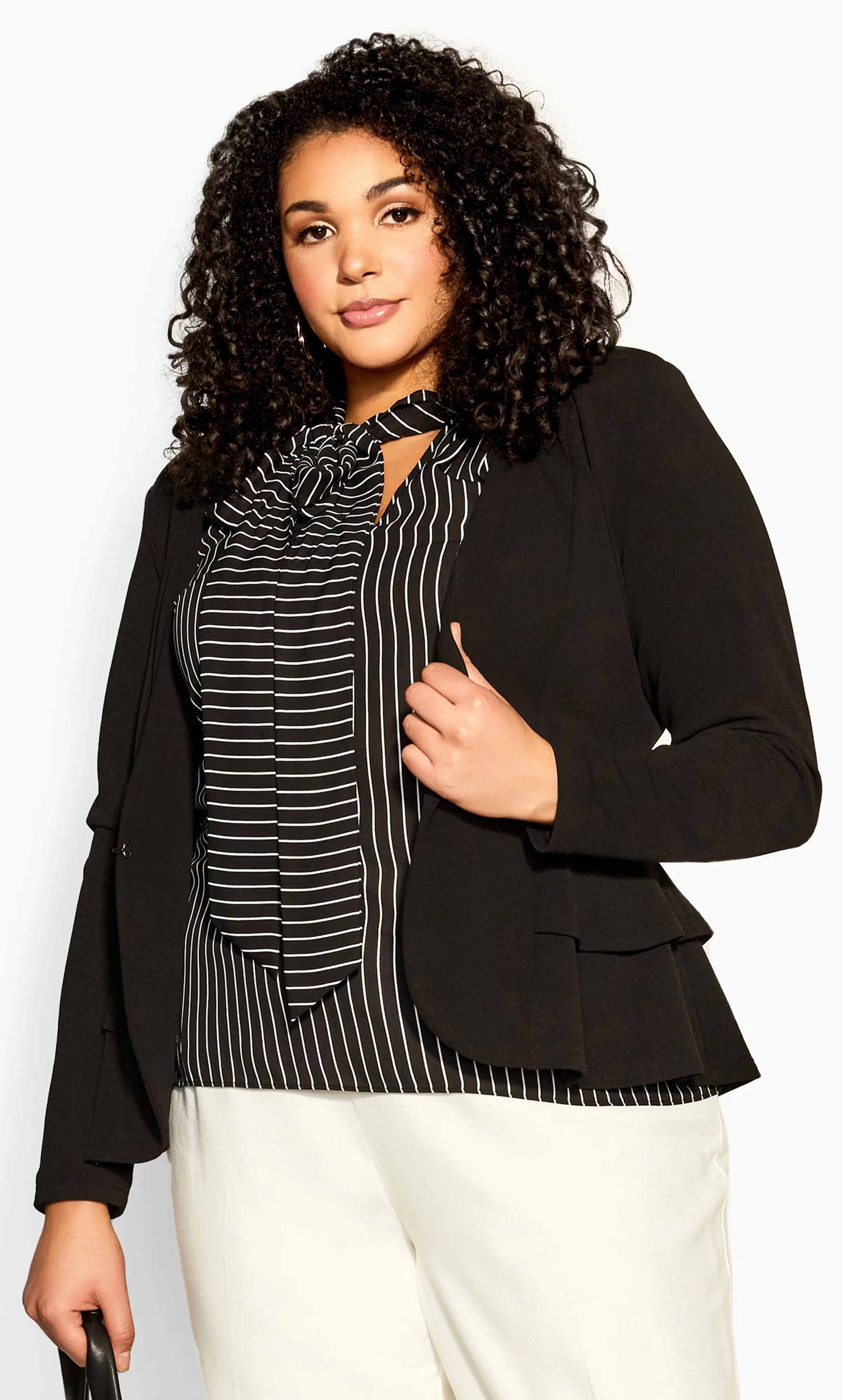 Mia Stripe Top - black