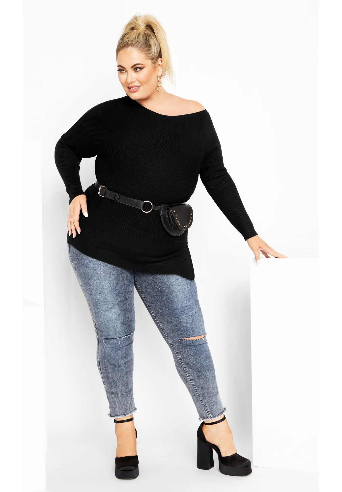 Lean In Sweater - black 3 Lean In Sweater - black
