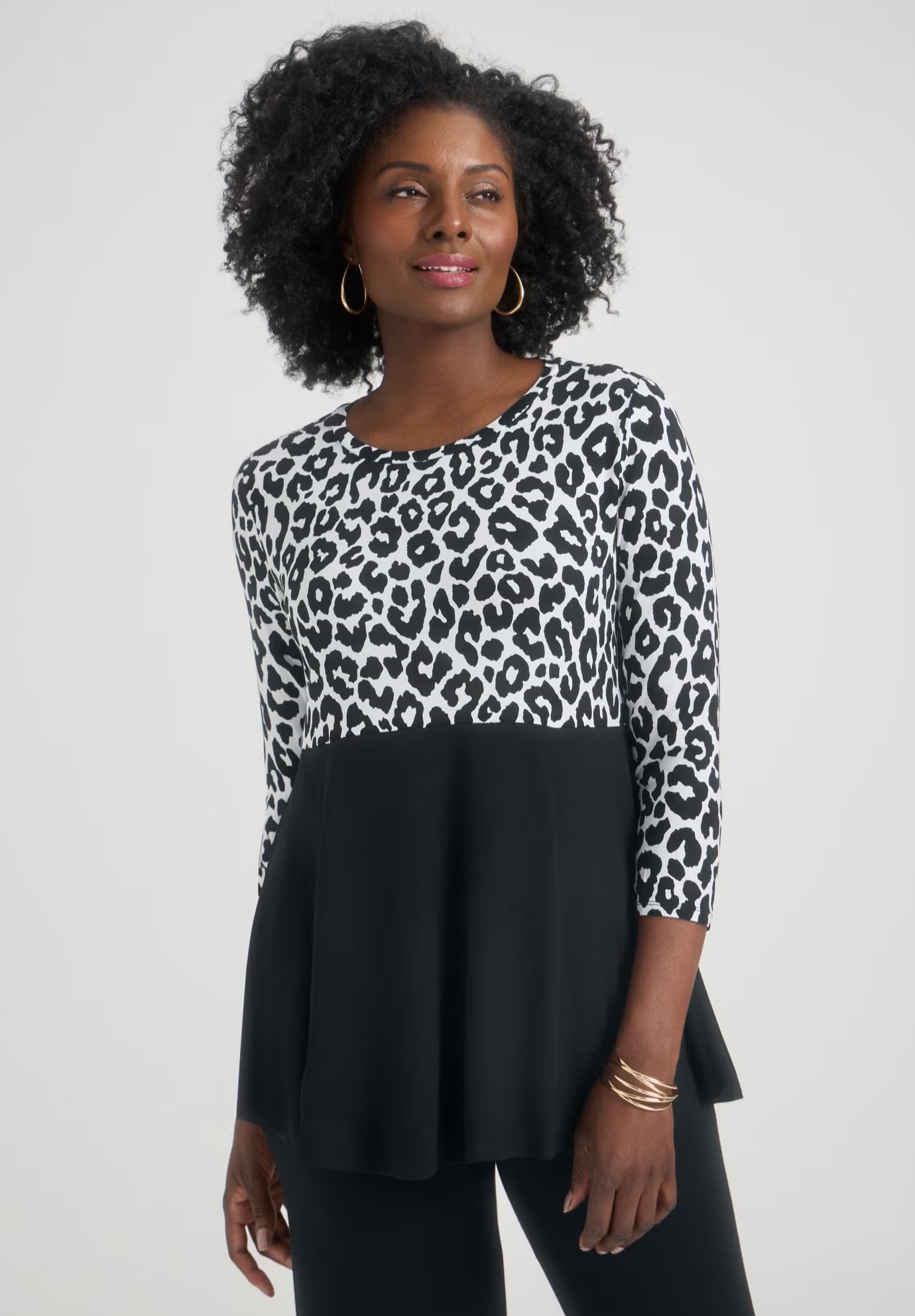 Printed Yoke Trapeze Tee