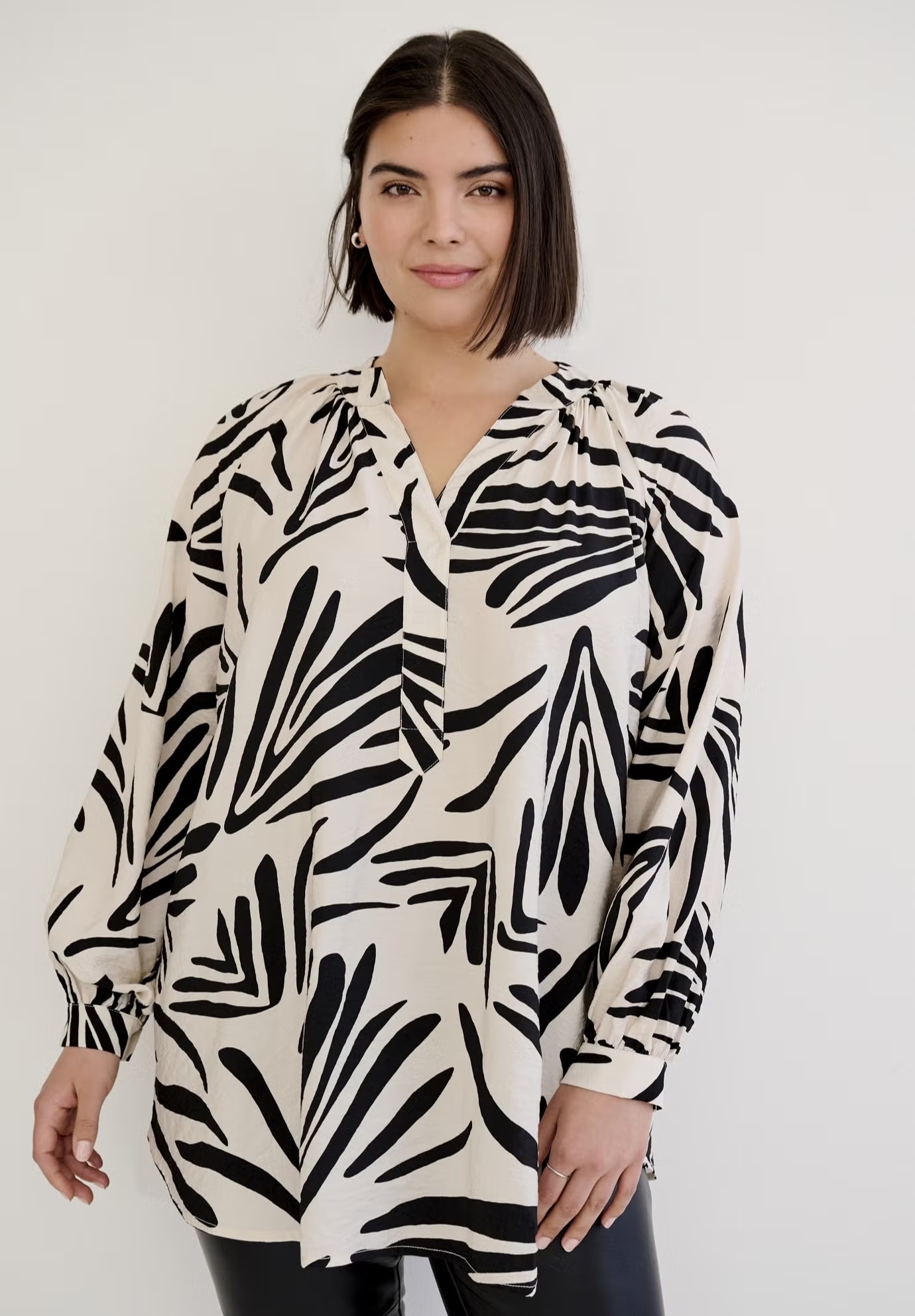 Notched V-Neck Tunic
