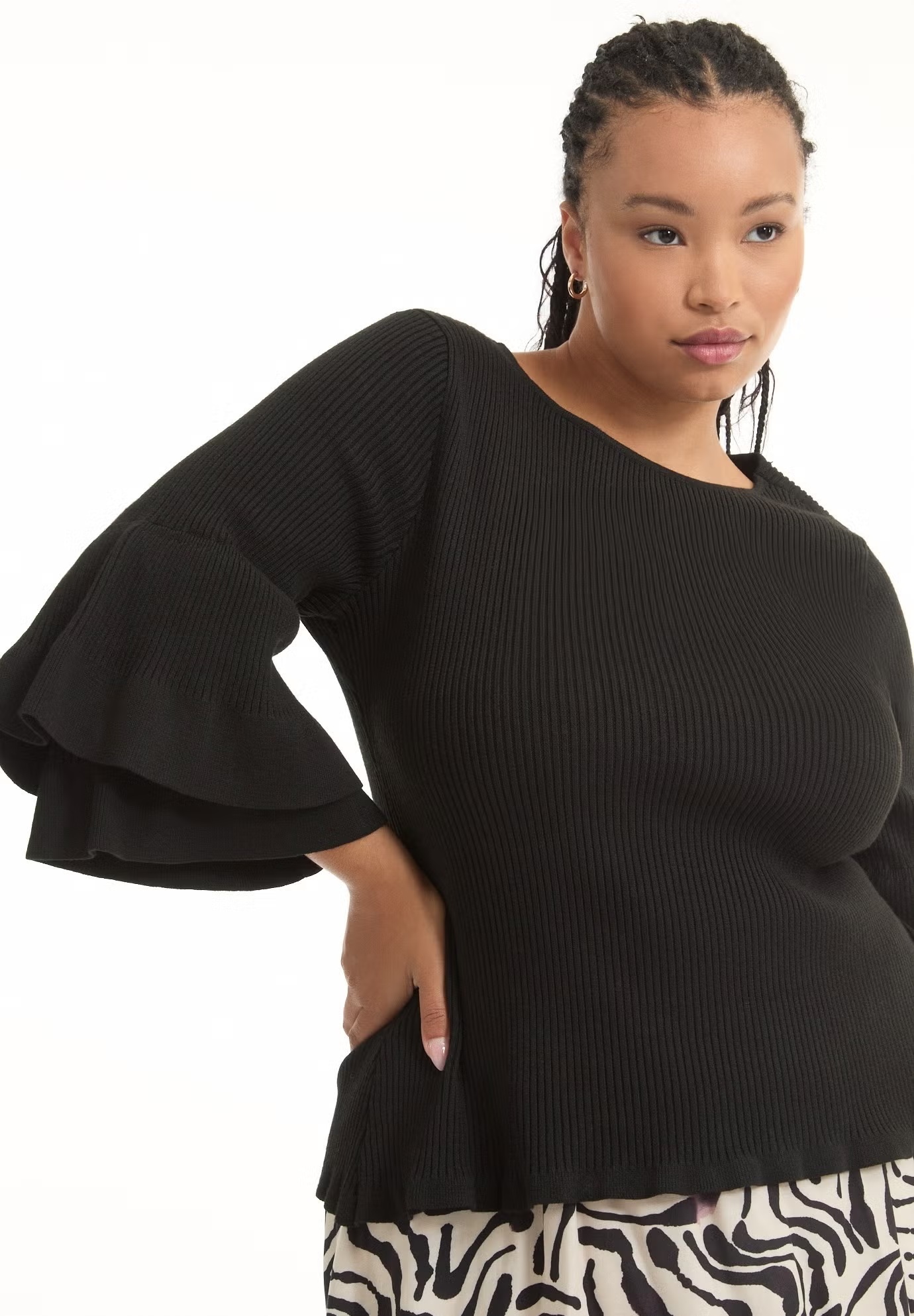 Ruffled Long-Sleeve Sweater 4 Ruffled Long-Sleeve Sweater