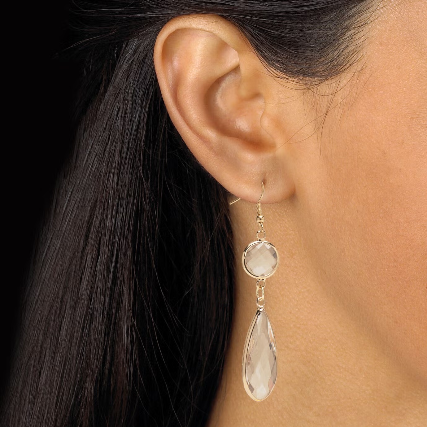 Crystal Goldtone Vintage-Inspired Necklace and Earring Set 5 Crystal Goldtone Vintage-Inspired Necklace and Earring Set