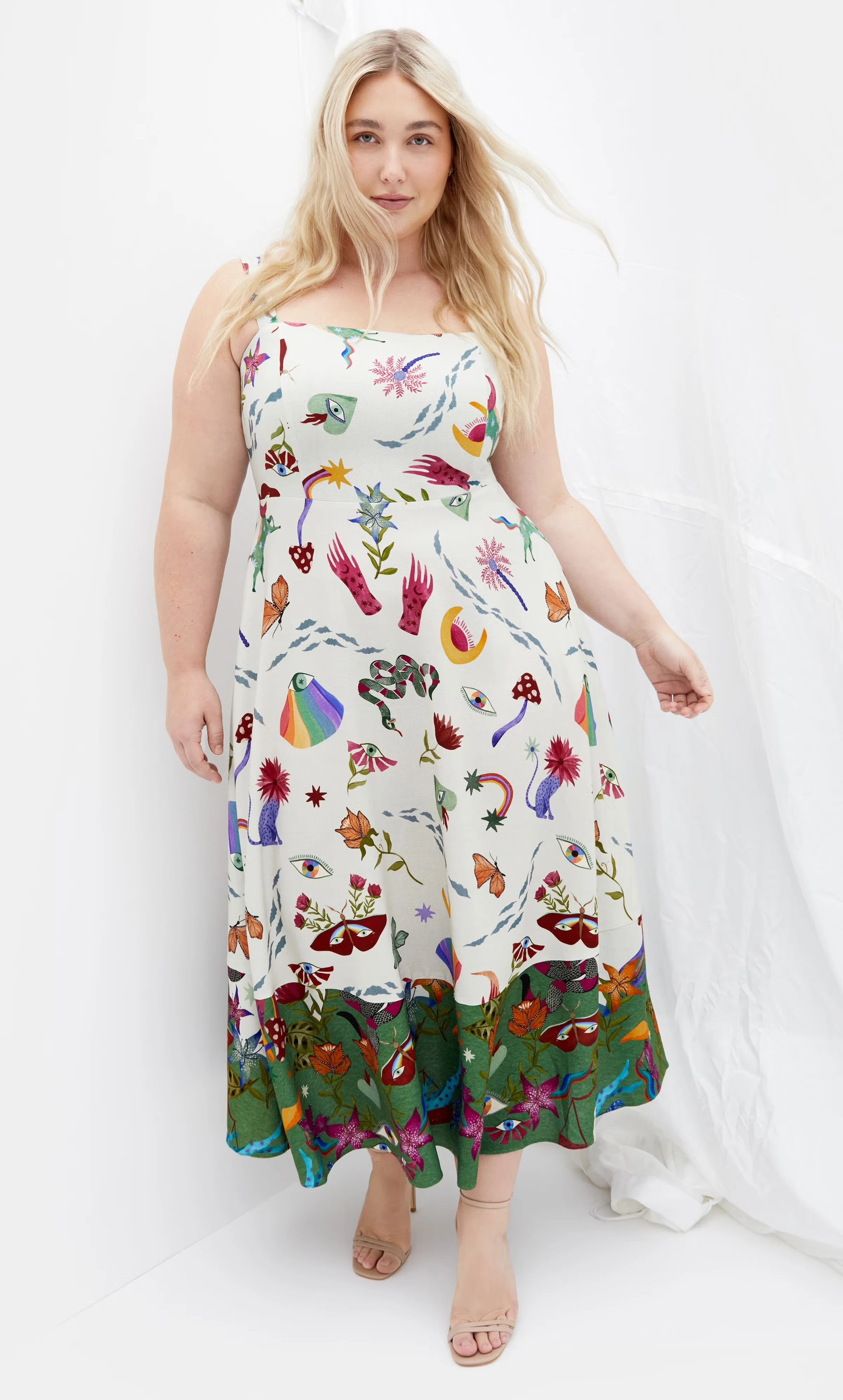 Annabel Print Maxi Dress - ivory