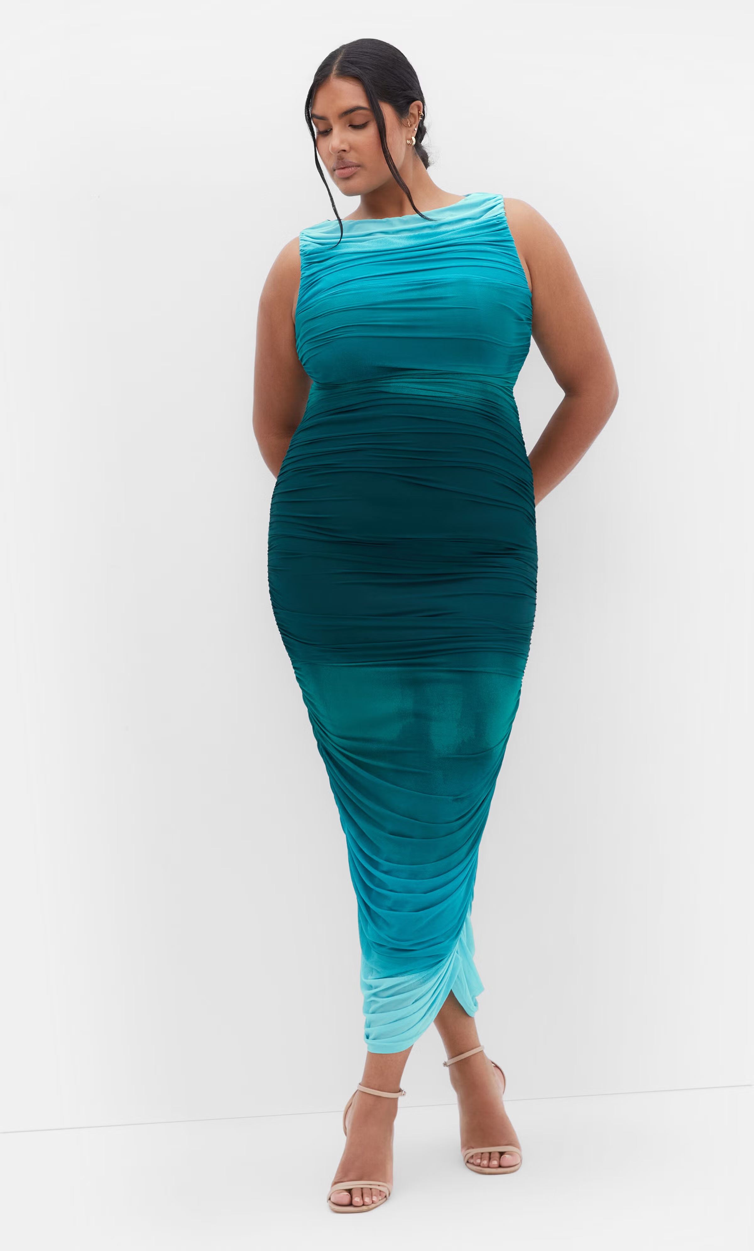 Halo Ombre Dress - green