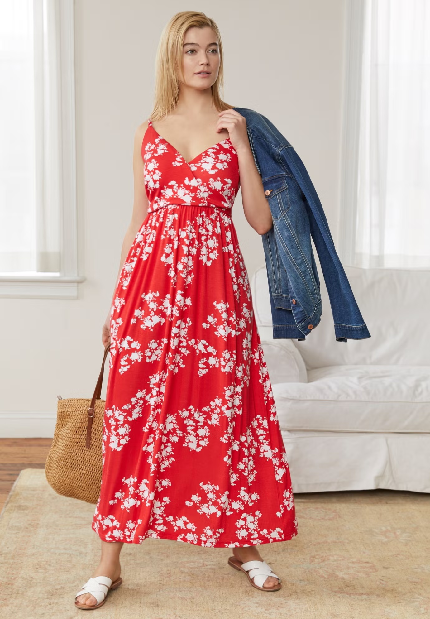 Knit Surplice Maxi Dress