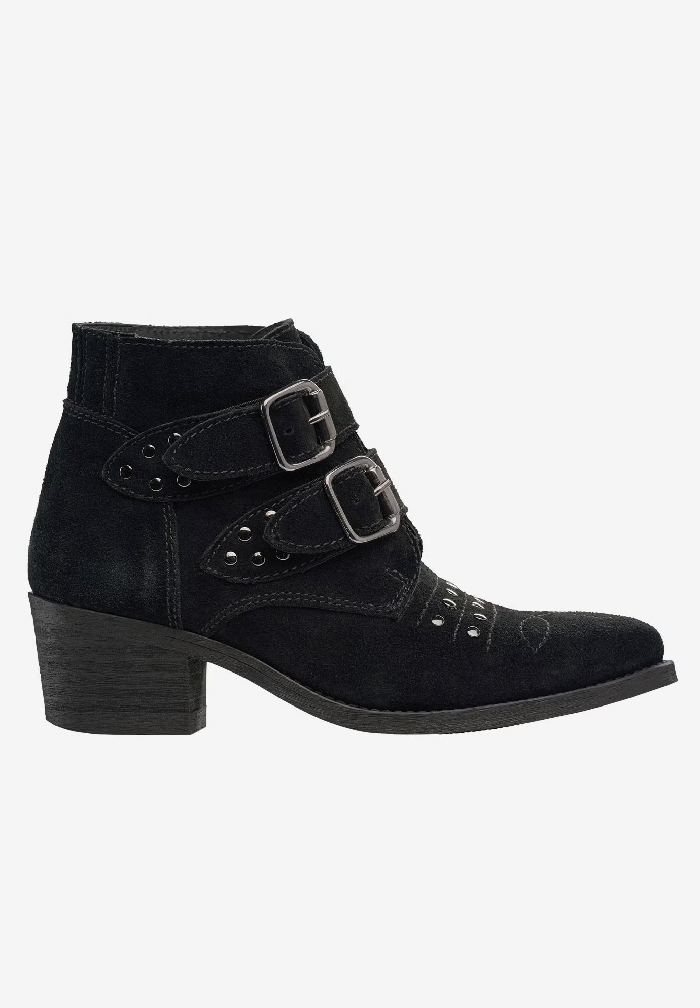 Two Buckle Suede Bootie