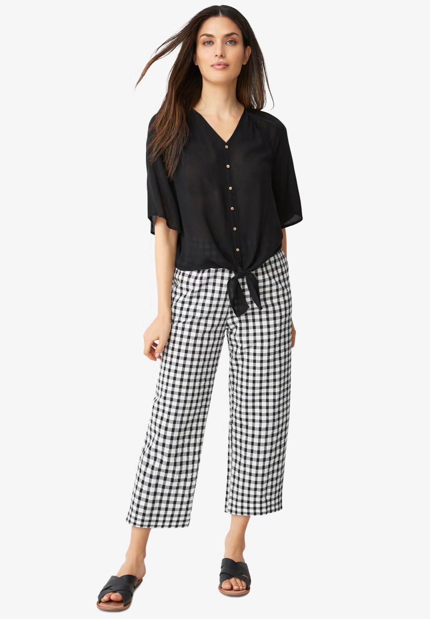 Gingham Crop Pants