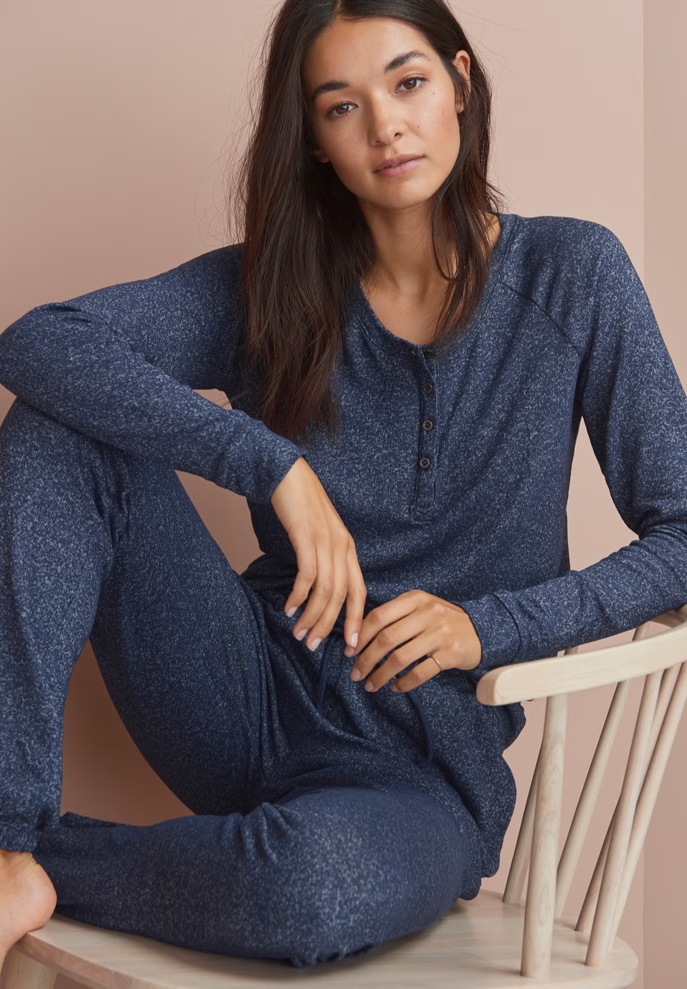 Marled Henley Lounge Top 4 Marled Henley Lounge Top