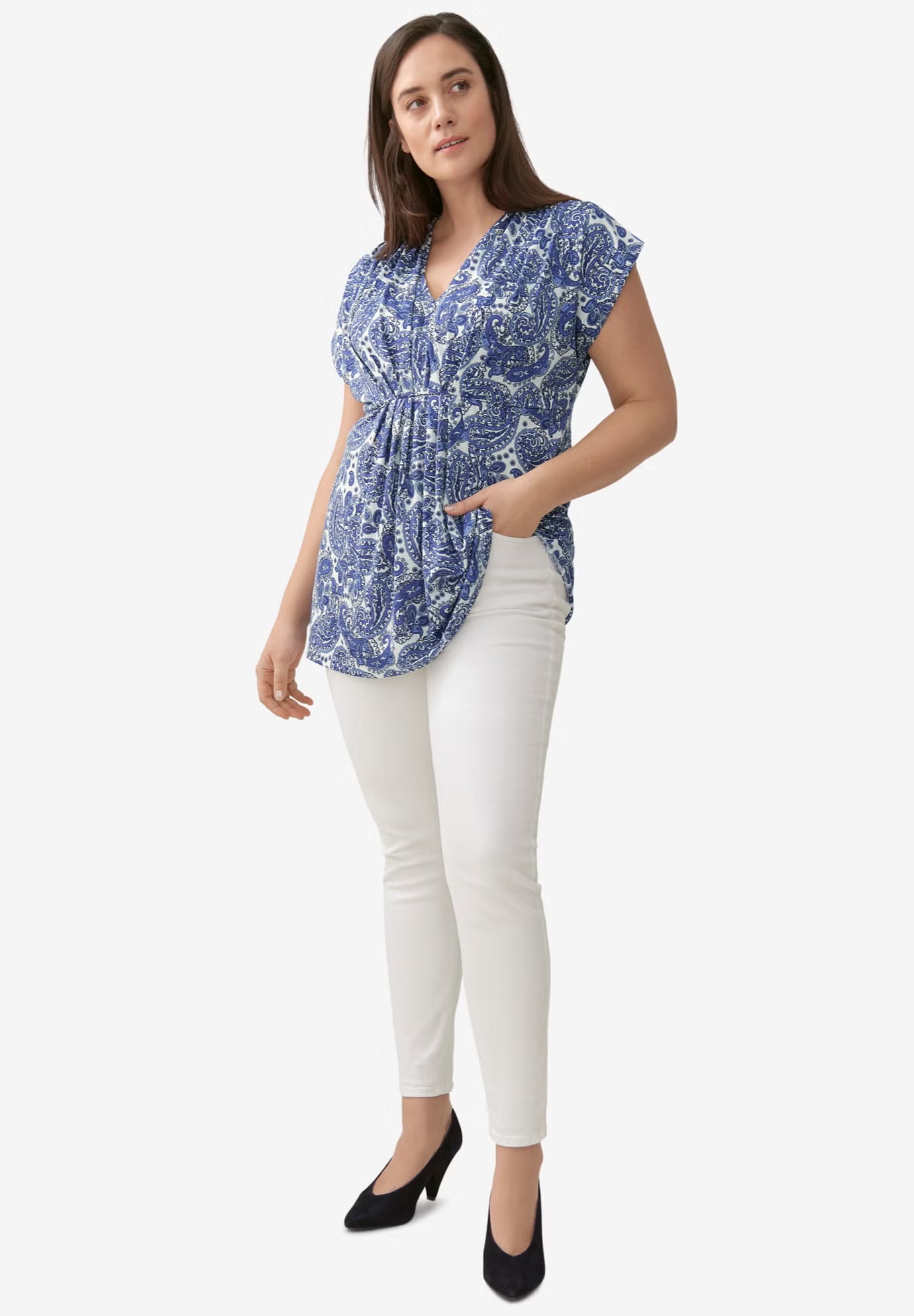 V-Neck Tunic With Gathered Bodice 5 V-Neck Tunic With Gathered Bodice