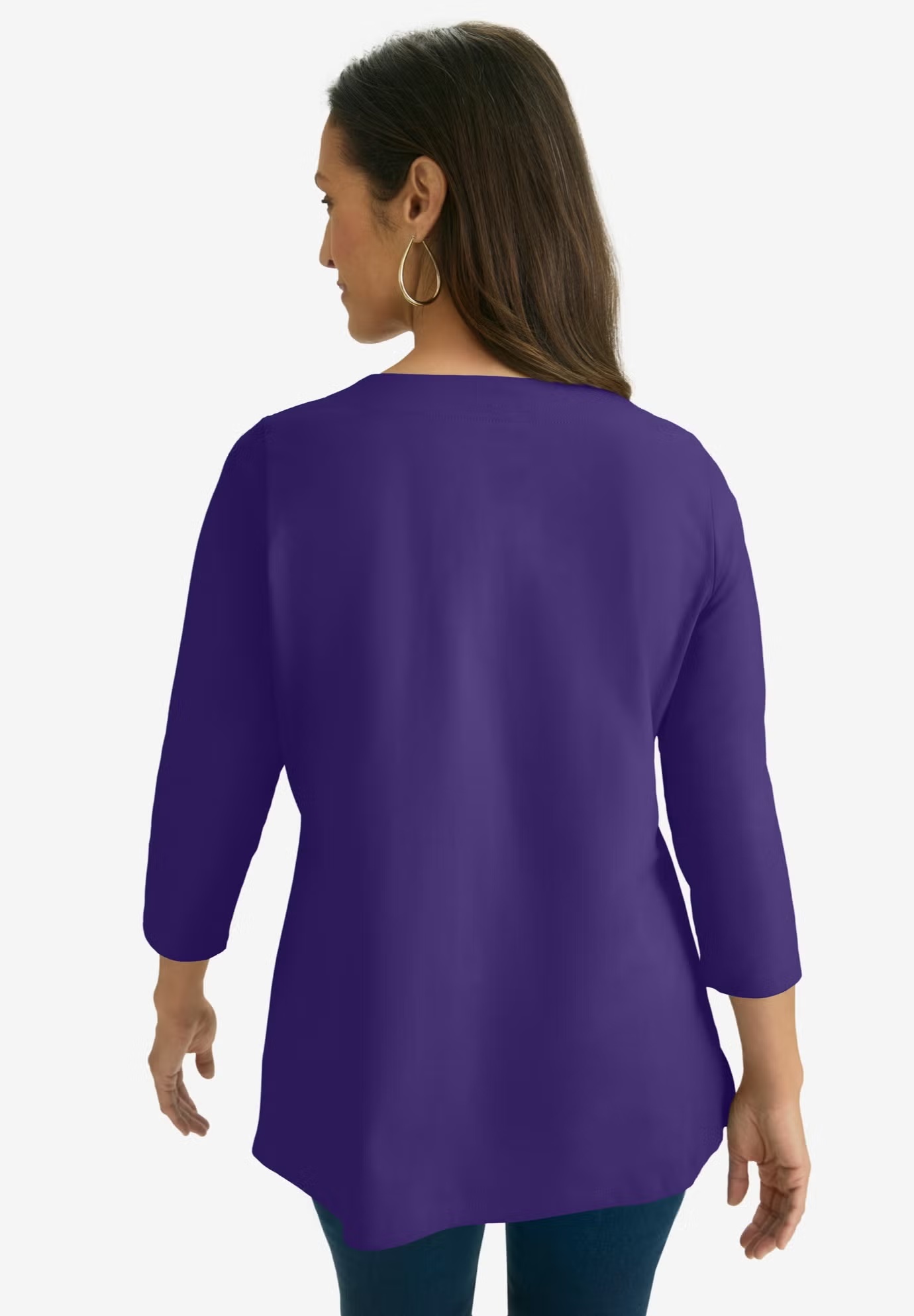 Stretch Cotton Notch Neck Tunic 3 Stretch Cotton Notch Neck Tunic